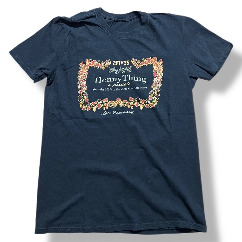 Hennything Is Possible T-Shirt Men’s MEDIUM Black Short Sleeve Hennessy Cognac